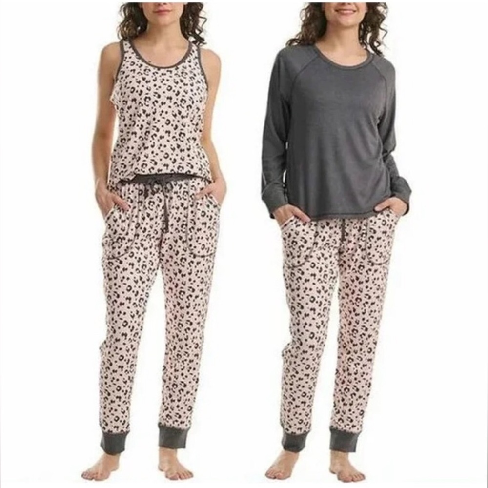 Live Love Lounge Ladies Tee, Tank + Jogger 3-Piece Pajamas Lounge Set Size S,M - Picture 9 of 12